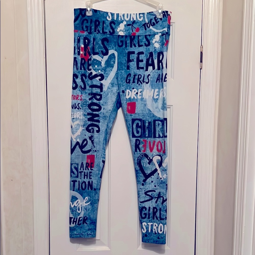 Justice Blue Graphic Kids Leggings 20plus